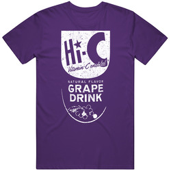 Vintage Retro Hi-c Grape Drink Juice Logo Unisex Soft Cotton Tee T Shirt