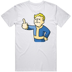 Middle Finger Fallout Vault Boy Video Game Unisex Soft Cotton Tee T Shirt