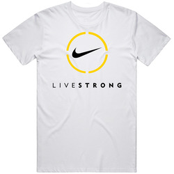 T-shirt Livestrong Live Strong Yellow Lance Armstrong Circle White Tee Size S To 6xl Vintage Unisex Classic Unisex Soft Cotton Tee T Shirt