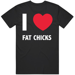 Funny I Heart Luv Love Fat Chicks Mens Cotton Tee T Shirt