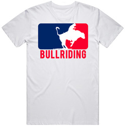 Bull Riding Silhouette Fun Sports Parody Mens Cotton Tee T Shirt