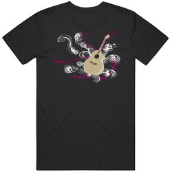 Abstract Guitar Cool Music Acoustic Mens Cotton Tee T Shirt