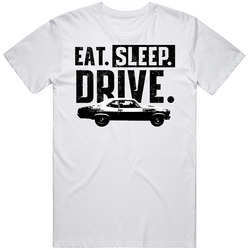 1969 Chevrolet Chevy Ii Nova Ss 396 V8 3spd Manual Eat Sleep Drive Vintage Car Lover Driver Mens Cotton Tee T Shirt