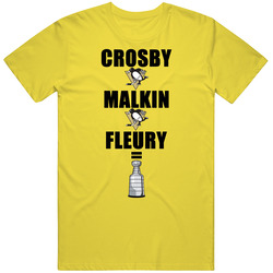 2009 Crosby Malkin Fleury Hockey Playoff Mens Cotton Tee T Shirt