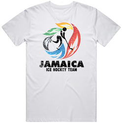 Jamaica Ice Hockey Team 2014 Olympic Sochi Vintage Distressed Mens Cotton Tee T Shirt