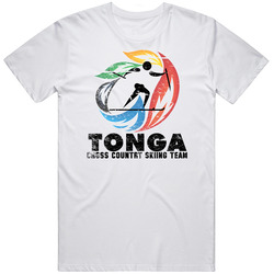 Tonga Cross Country Skiing Team 2014 Olympic Sochi Vintage Distressed Mens Cotton Tee T Shirt