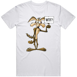 Wile E. Coyote Looney Toons Funny  Wtf Mens Cotton Tee T Shirt