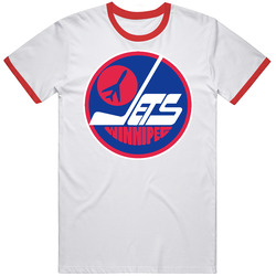 Winnipeg Jets Blue Logo Retro Hockey Mens Cotton Tee T Shirt