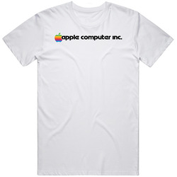 Apple Computer Inc Rainbow Logo Retro Tech Company Fan Mens Cotton Tee T Shirt