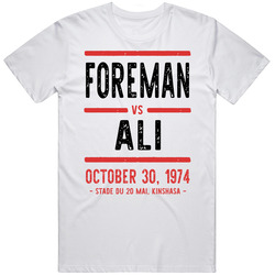 Foreman Vs Ali October 30 1974 Stade Du 20 Mai Kinshasa Boxing Mens Cotton Tee T Shirt
