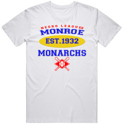 Monroe Monarchs Baseball Northern Southern League Colored League Baseball Logo Mens Cotton Tee T Shirt