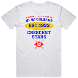 New Orleans Crescent Stars Baseball Northern Southern League Colored League Baseball Logo Mens Cotton Tee T Shirt