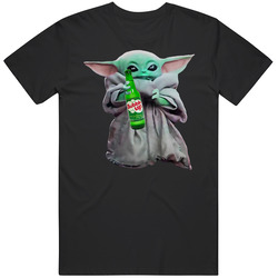 Baby Yoda The Child Mandalorian Bubble Up Soda Pop Drink Mens Cotton Tee T Shirt