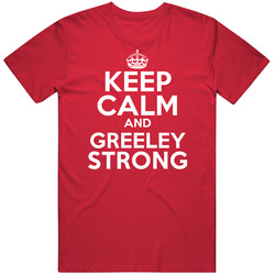 Keep Calm And Greeley Strong Custom Mens Cotton Tee T Shirt
