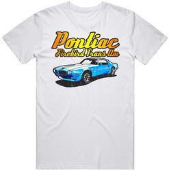 Blue 1970 Pontiac Firebird Trans Am Vintage Retro Cool Car Mens Cotton Tee T Shirt