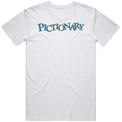 Pictionary Board Game Logo Mens Cotton Tee T Shirt