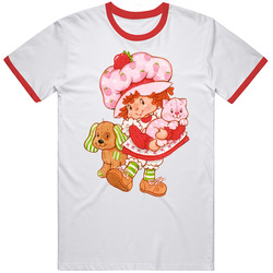Strawberry Shortcake And Pets Cartoon Retro Fan Mens Cotton Tee T Shirt