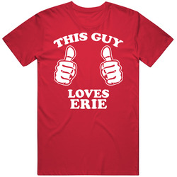This Guy Loves Erie Custom Mens Cotton Tee T Shirt