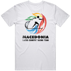 Macedonia Cross Country Skiing Team 2014 Olympic Sochi Vintage Mens Cotton Tee T Shirt