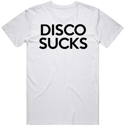 Disco Sucks Funny Music Mens Cotton Tee T Shirt