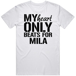 My Heart Only Beats For Mila Lover Mens Cotton Tee T Shirt
