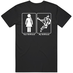 Your Girlfriend My Girlfriend Lacrosse Sport Mens Cotton Tee T Shirt