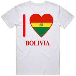 I Love Bolivia Olympics Country Mens Cotton Tee T Shirt