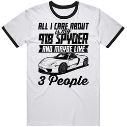 Porsche 918 Spyder All I Care About Is Maybe 3 People Worn Look Mens Cotton Tee T Shirt