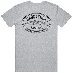 Barracuda Tavern Boston Massachusetts Top Restaurants Food Fan Lover Foodie Worn Look Mens Cotton Tee T Shirt