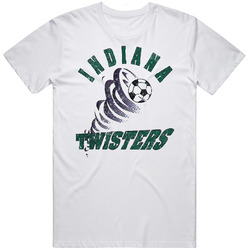 Indiana Twisters Continental Indoor Soccer League Retro Team Logo Mens Cotton Tee T Shirt