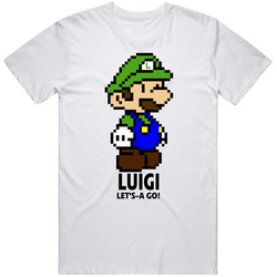 Luigi Let's-a Go Mushroom Kingdom Legends Group Halloween Costume Mens Cotton Tee T Shirt