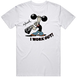 I Workout Popeye Funny Mens Cotton Tee T Shirt