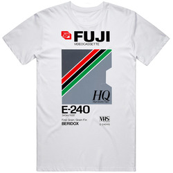 Fuju Videocassette Retro E240 Vhs Mens Cotton Tee T Shirt