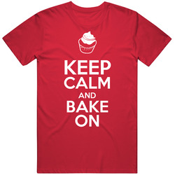 Funny Keep Calm And Bake On Mens Cotton Tee T Shirt
