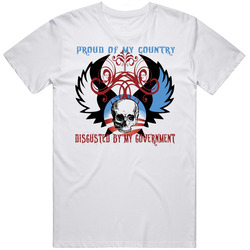 Proud Of My Country Disgusted By My Government Mens Cotton Tee T Shirt