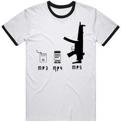 Mp3 Mp4 Mp5 Types Funny Mens Cotton Tee T Shirt