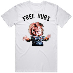Chucky Free Hugs Childs Play Horror Movie Fan Cool Mens Cotton Tee T Shirt