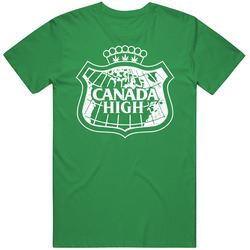 Canada High Dry Ginger Ale Soda Logo Parody Stoner Weed Marijuana Thc Mens Cotton Tee T Shirt