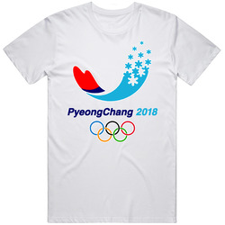 South Korea Pyeongchan Winter Olympics 2018 Mens Cotton Tee T Shirt
