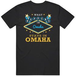 What Happens In Omaha Stays In Omaha Vegas Parody Mens Cotton Tee T Shirt