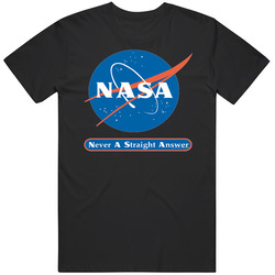 Nasa Never A Straight Answer Mens Cotton Tee T Shirt