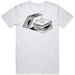 Stack Of Records Cool Vintage Mens Cotton Tee T Shirt