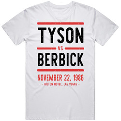 Tyson Vs Berbick November 22 1986 Hilton Hotel Las Vegas Boxing Mens Cotton Tee T Shirt