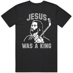 Jesus Was A King Hockey Mens Cotton Tee T Shirt