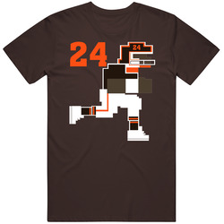 Nick Chubb 24 Tecmo Cleveland Football Player Fan Mens Cotton Tee T Shirt