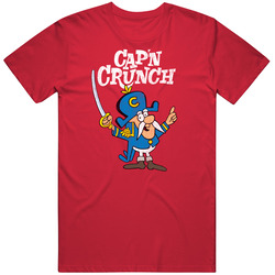 Cap'n Crunch, T-shirt, Captain, Cereal, Cartoon, Funny, Retro Mens Cotton Tee T Shirt
