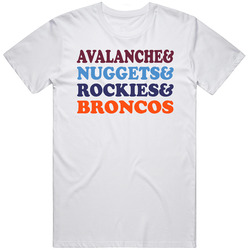 Colorado Hockey Basketball Baseball Football Sports Teams Mashup Fan Mens Cotton Tee T Shirt