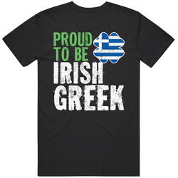 Proud To Be Irish Greek Worn Look Mens Cotton Tee T Shirt