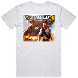 Uncharted 3 Video Game Drake Mens Cotton Tee T Shirt