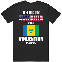 Made In America With Vincentian Parts Patriotic Nationality Mens Cotton Tee T Shirt